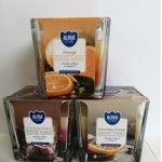 Svíčka sklo 80x80mm hranatá mix